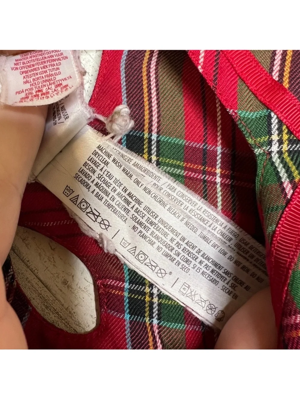 Disney Store Girls Size 7 8 Mickey Minnie Mouse Christmas Plaid Nightgown